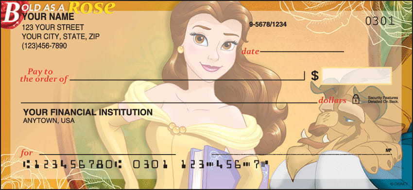 Enlarged view of disney princess checks