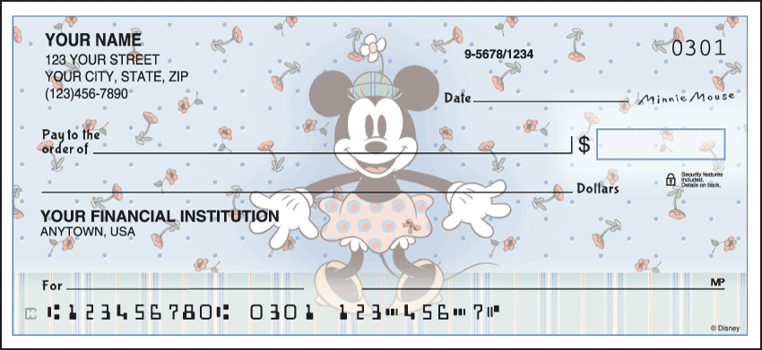 disney minnie mouse checks - click to preview