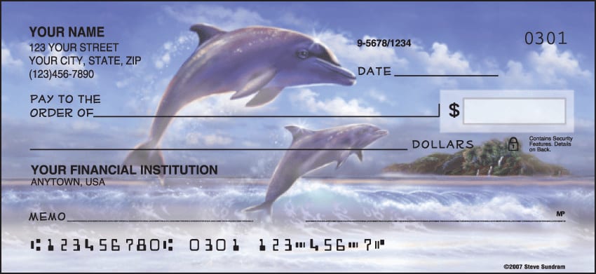 Dolphins Checks - click to view larger image