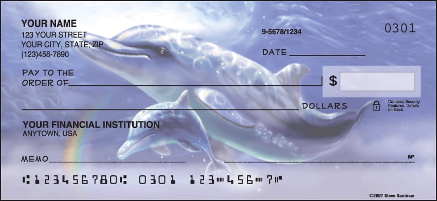 Enlarged view of dolphins checks