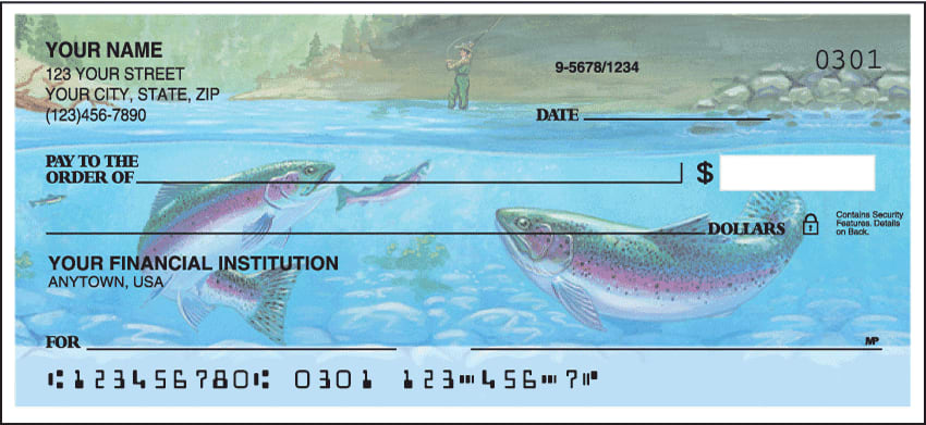 Enlarged view of fishing checks