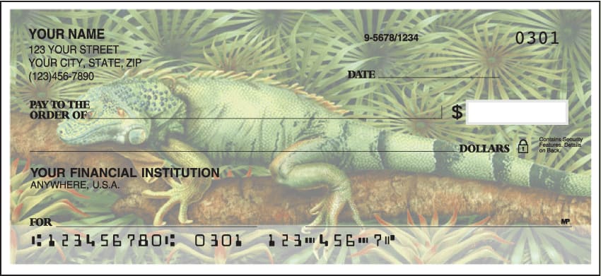 Enlarged view of reptilian checks