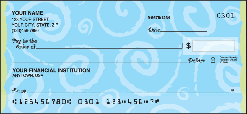 Enlarged view of swirls checks