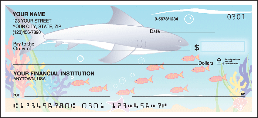 Enlarged view of tropical fish checks