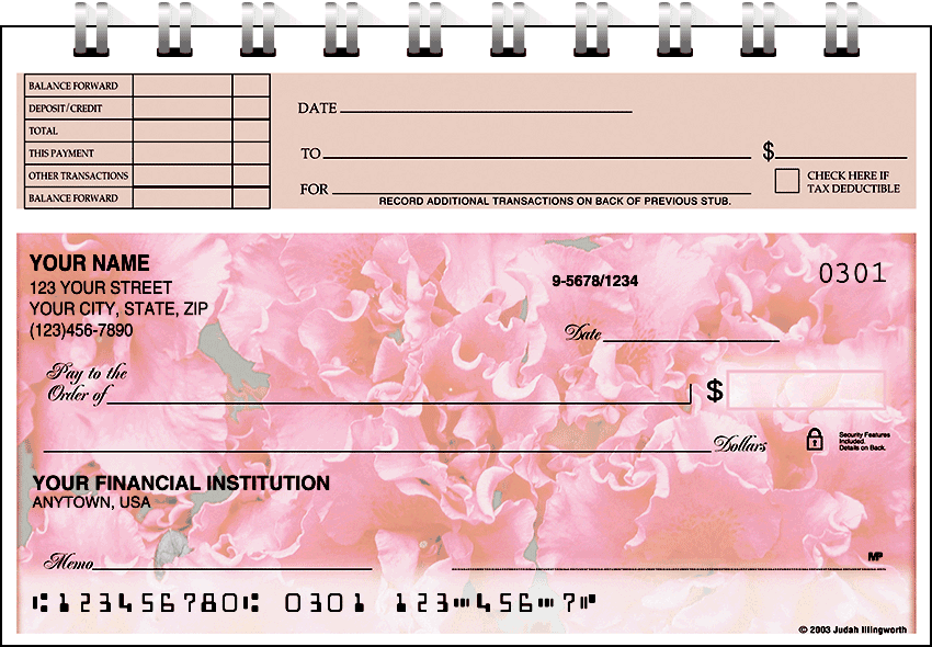 Blooms Top Stub Checks - click to view larger image