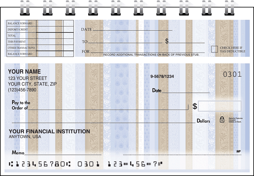 Chocolate Decor Top Stub Checks - click to view larger image