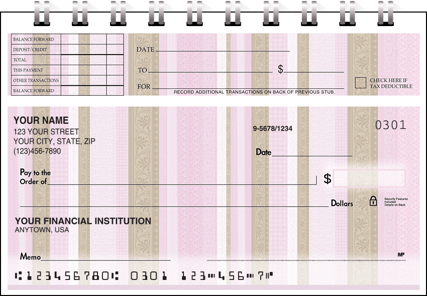 chocolate decor top stub checks - click to preview