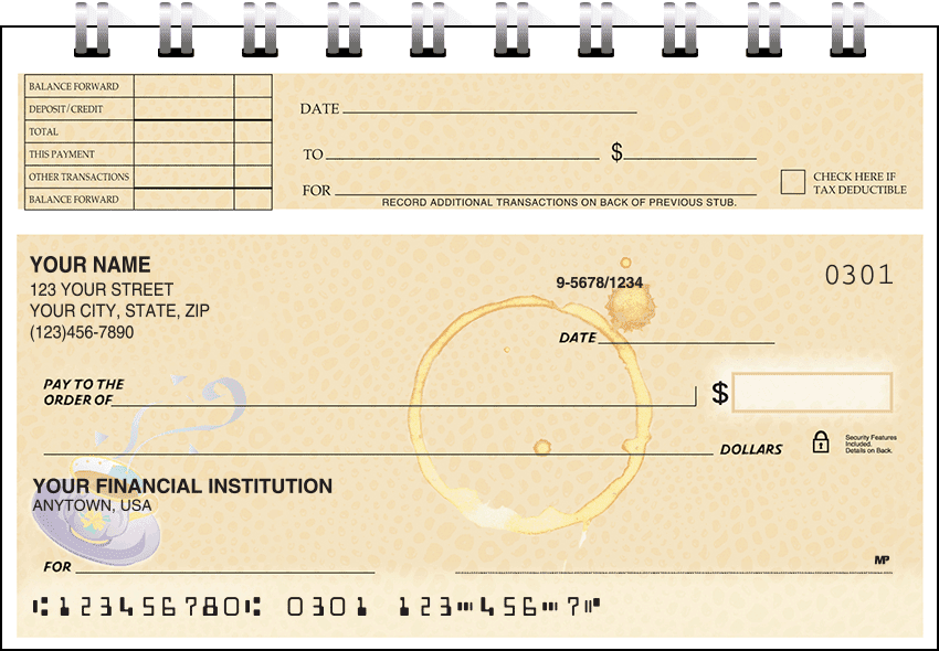 Coffee Break Top Stub Checks - click to view larger image