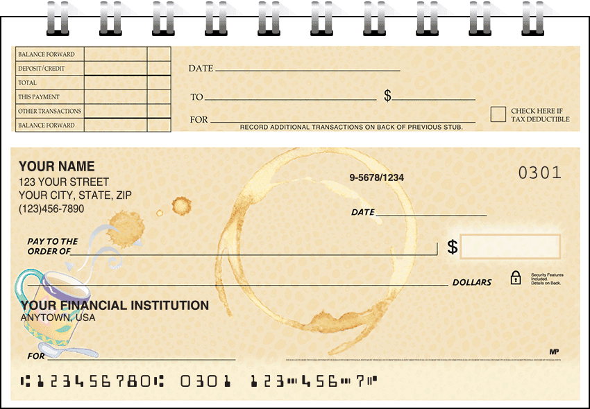 coffee break top stub checks - click to preview