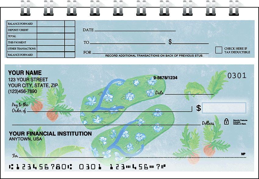 Flip Flops Top Stub Checks - click to view larger image