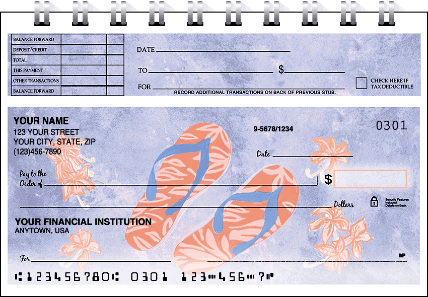 flip flops top stub checks - click to preview