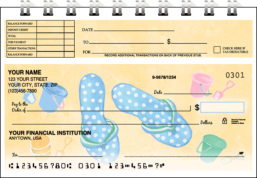 flip flops top stub checks - click to preview