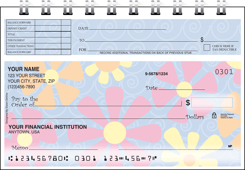 Flower Power Top Stub Checks - click to view larger image