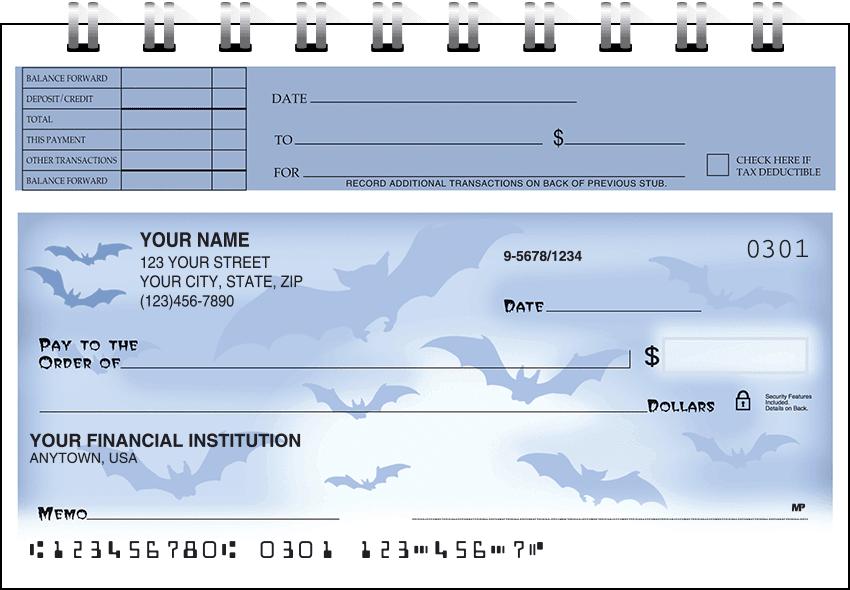 Halloween Top Stub Checks - click to view larger image