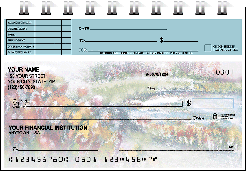 Enlarged view of pastel gardens top stub checks