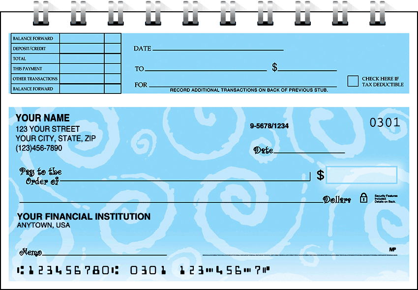 swirls top stub checks - click to preview