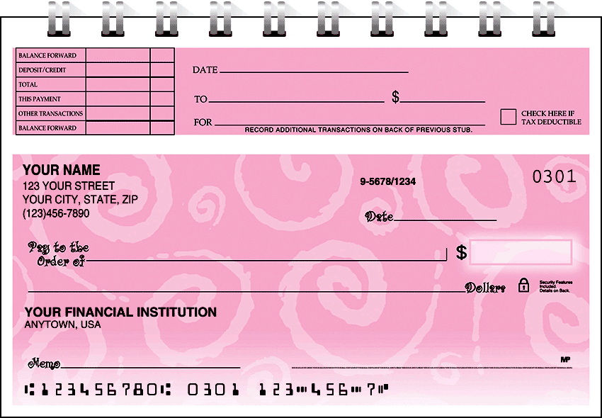 swirls top stub checks - click to preview