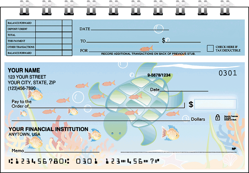 Tropical Fish Top Stub Checks - click to view larger image