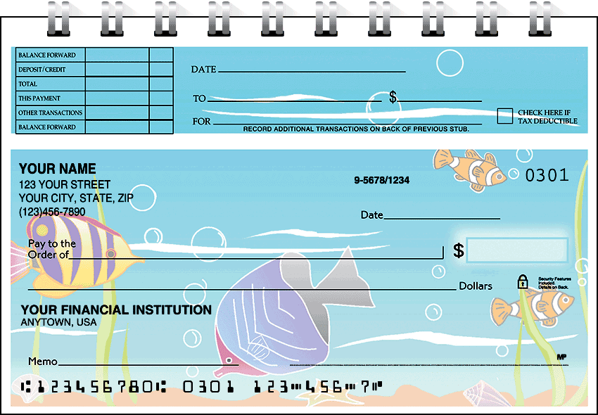 tropical fish top stub checks - click to preview