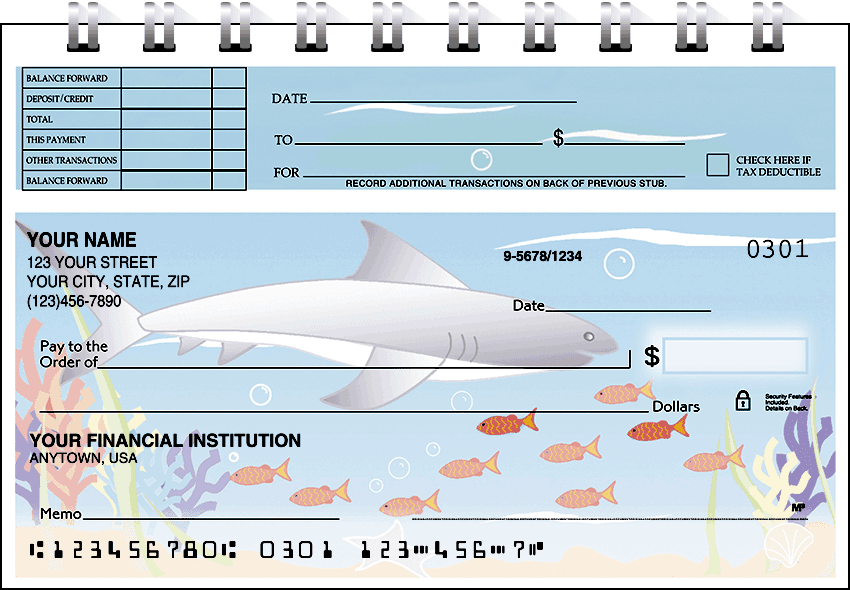 tropical fish top stub checks - click to preview