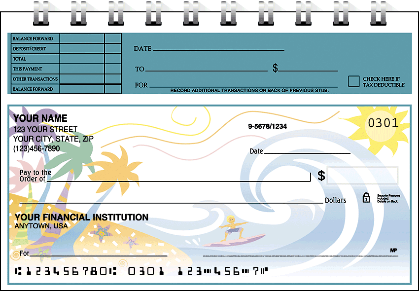 Tropical Moods Top Stub Checks - click to view larger image