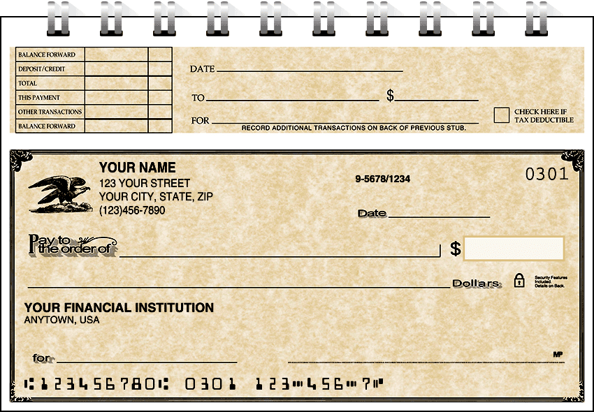Enlarged view of vintage top stub checks