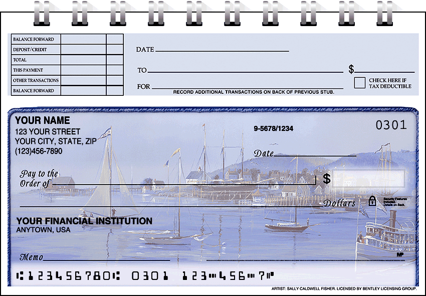 Enlarged view of water's edge top stub checks