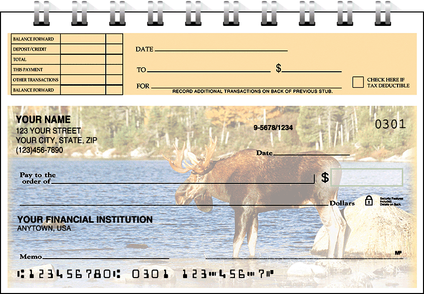 Enlarged view of wildlife top stub checks