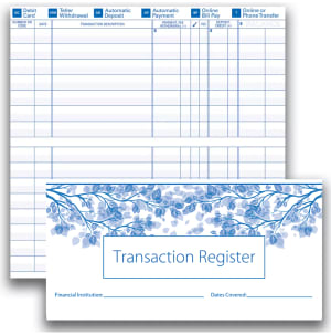 Enlarged view of check register