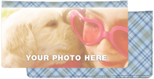 Blue Plaid Fabric Photo Checkbook Covers – click to view product detail page