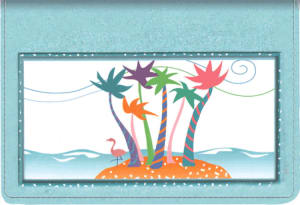 Tropical Moods Leather Top Stub Checkbook Cover – click to view product detail page