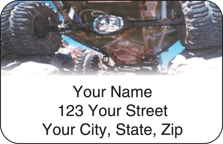 Enlarged view of 4x4 wheeler address labels