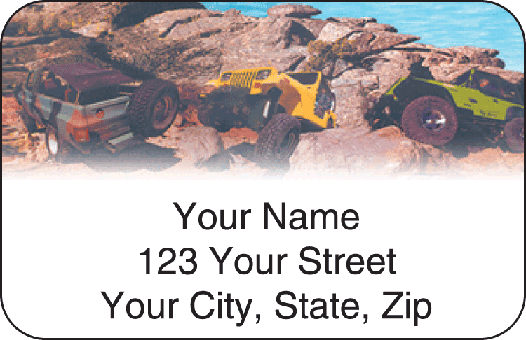 Enlarged view of 4x4 wheeler address labels