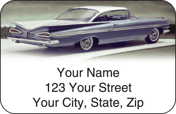 50s chevy address labels - click to preview