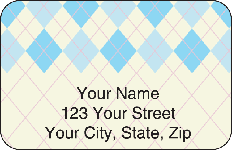 argyle address labels - click to preview