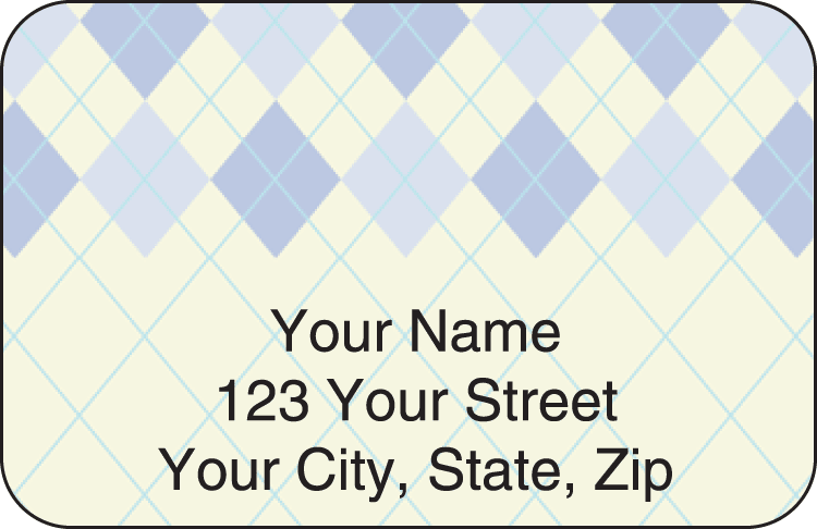 Enlarged view of argyle address labels