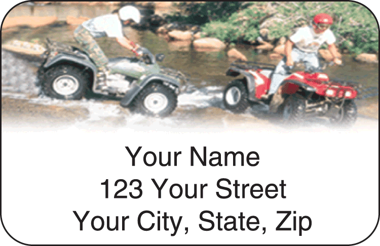 atv dirt wheels address labels - click to preview