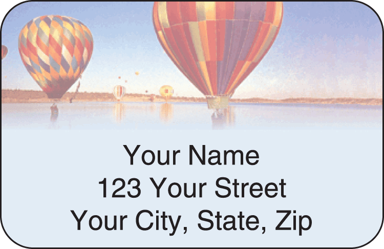 Enlarged view of ballooning address labels