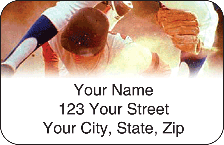 baseball address labels - click to preview