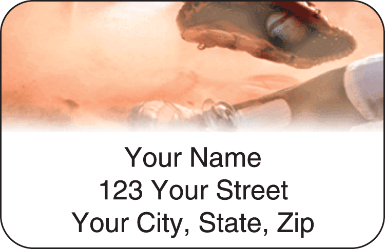 baseball address labels - click to preview