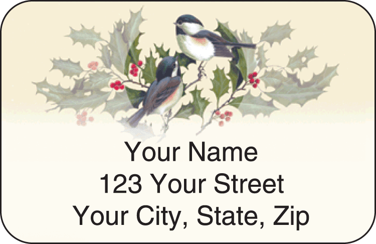 birds & blossoms address labels - click to preview