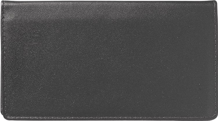 Black Leather Checkbook Cover - click to view larger image