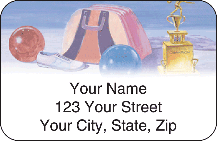 bowling address labels - click to preview