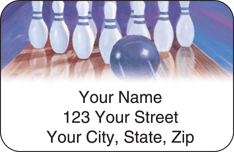 bowling address labels - click to preview
