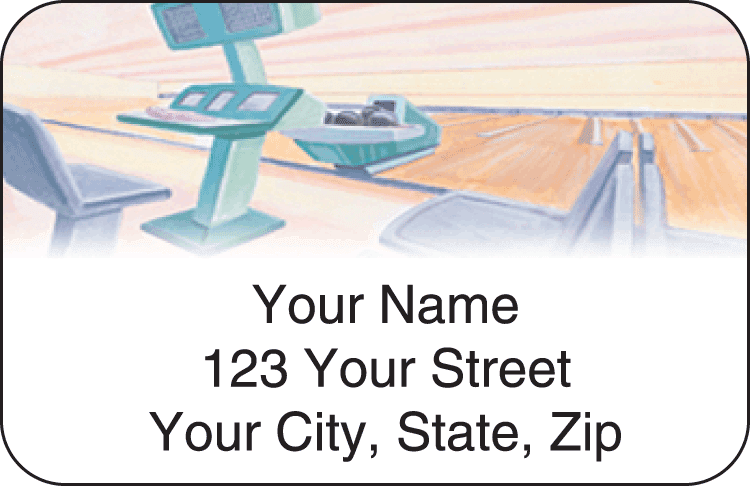 bowling address labels - click to preview