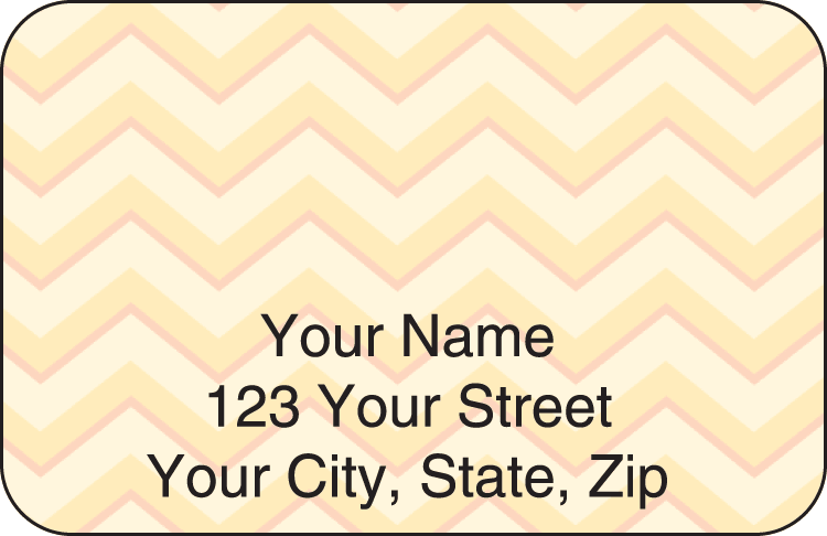Enlarged view of chevron address labels