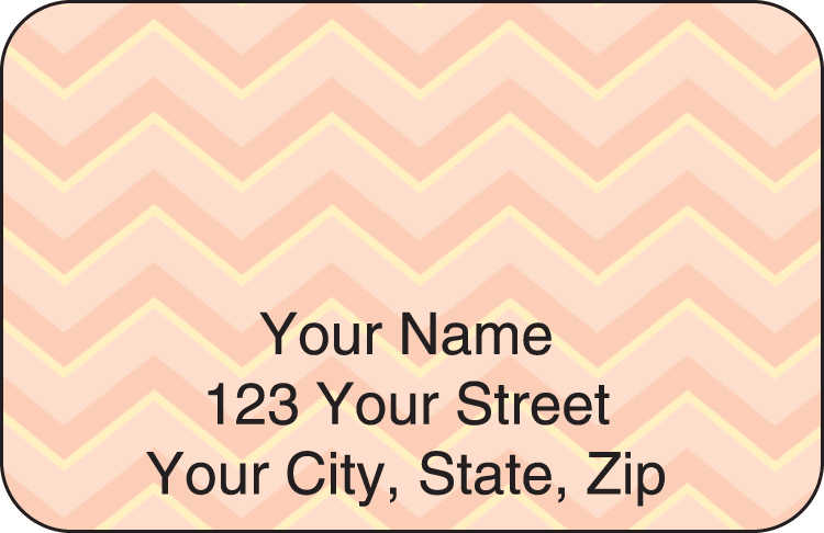 Enlarged view of chevron address labels