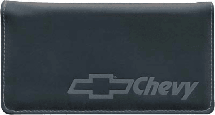 Chevy Black Leather Checkbook Cover - click to view larger image