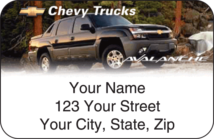 Chevy Trucks Address Labels - click to view larger image