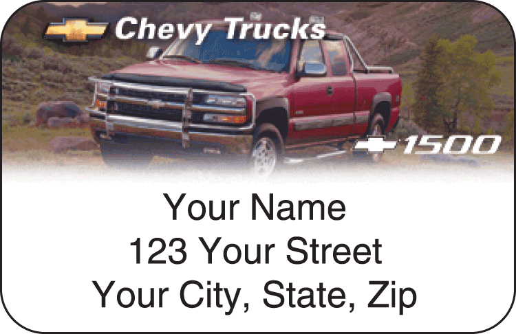 chevy trucks address labels - click to preview